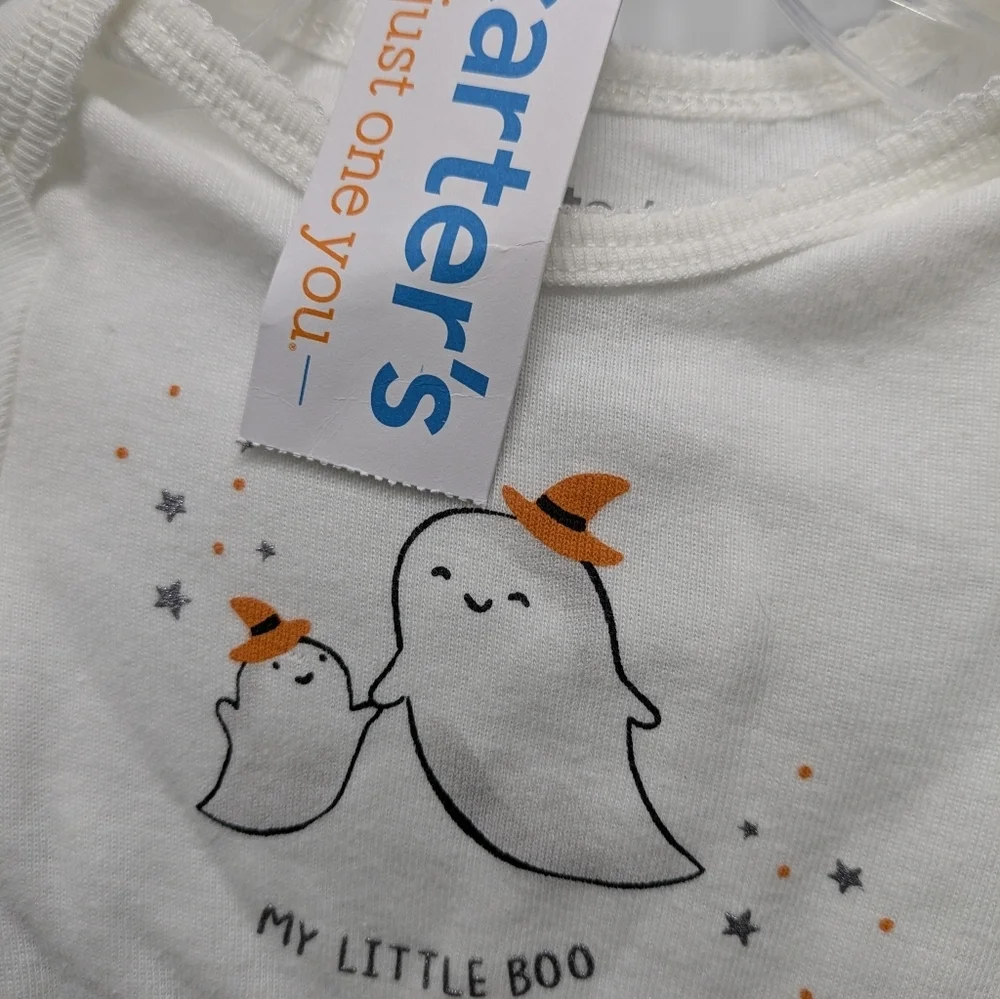 Carter's White and Black Ghost Bodysuit Set